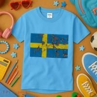 Sweden Stone Flag Kids T-Shirt thumb 3