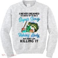 Super Sexy Fishing Lady Fish Lover Kids Sweatshirt thumb 0