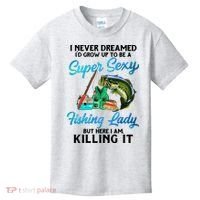 Super Sexy Fishing Lady Fish Lover Kids T-Shirt thumb 0