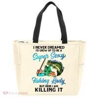 Super Sexy Fishing Lady Fish Lover Tote Bag thumb 0