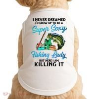 Super Sexy Fishing Lady Fish Lover Doggie Tank thumb 0