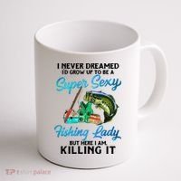 Super Sexy Fishing Lady Fish Lover Coffee Mug thumb 1