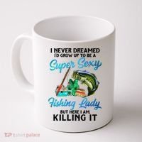 Super Sexy Fishing Lady Fish Lover Coffee Mug thumb 0
