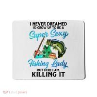 Super Sexy Fishing Lady Fish Lover Mousepad thumb 0