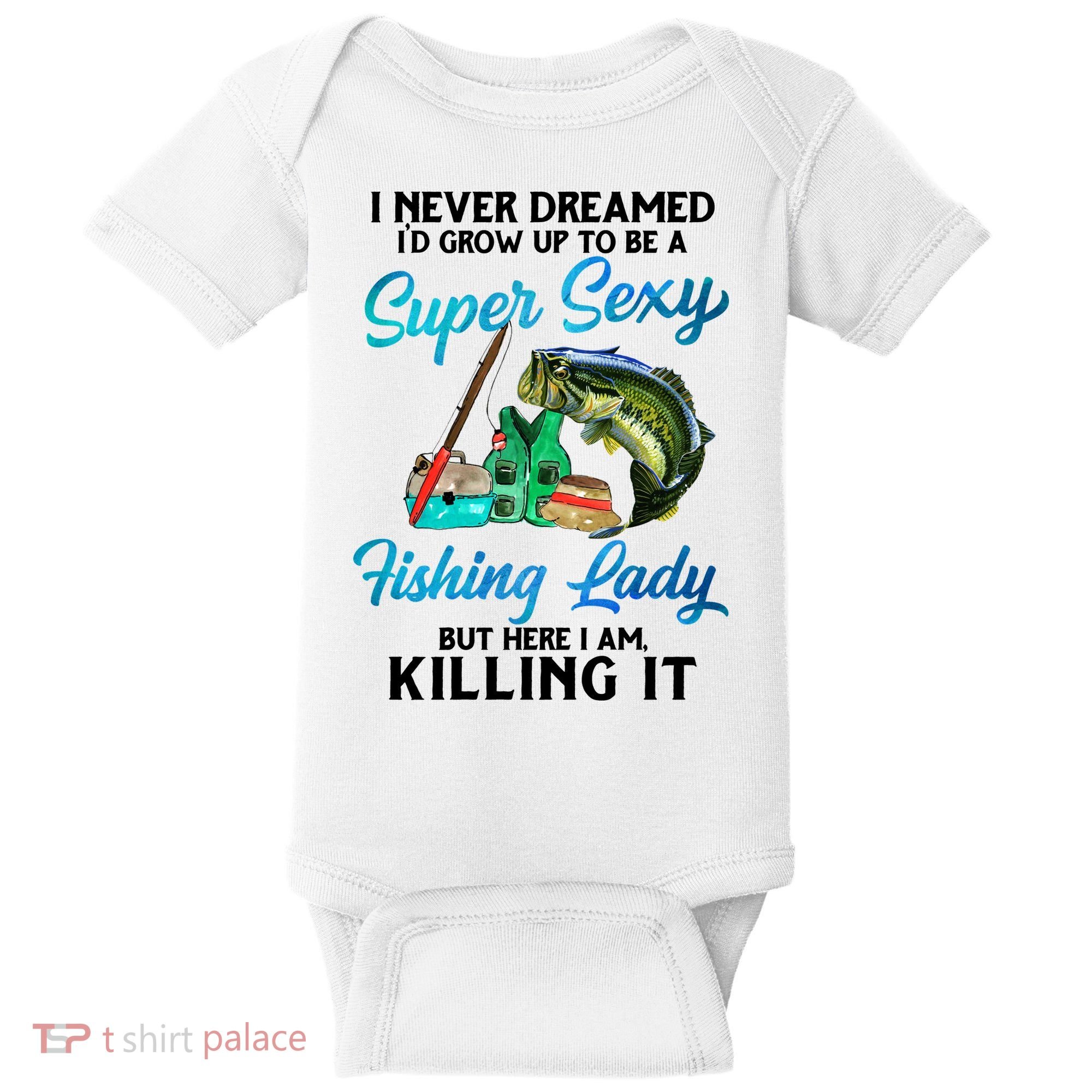 Super Sexy Fishing Lady Fish Lover Baby Bodysuit