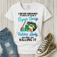 Super Sexy Fishing Lady Fish Lover Women's T-Shirt thumb 3
