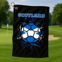 Soccer Scotland Funny Golf Towel thumb 1
