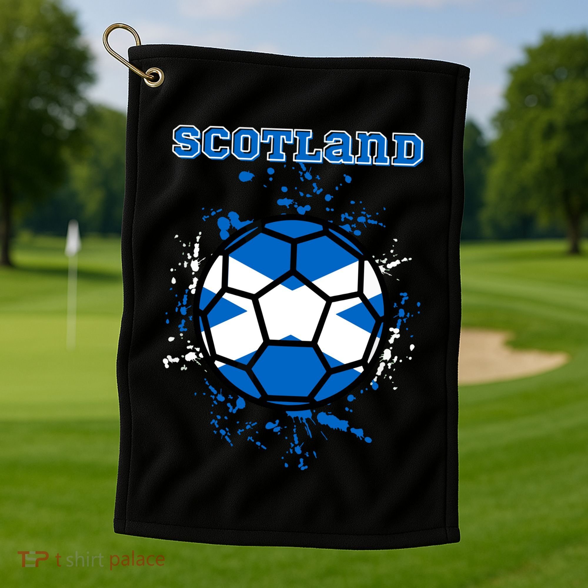 Soccer Scotland Funny Golf Towel