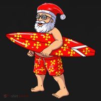 Surfing Santa For Hawaiian Surf Christmas Backpack thumb 2