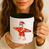 Surfing Santa For Hawaiian Surf Christmas Coffee Mug thumb 3