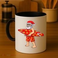 Surfing Santa For Hawaiian Surf Christmas Coffee Mug thumb 4