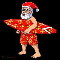 Surfing Santa For Hawaiian Surf Christmas Ornament thumb 1