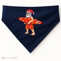 Surfing Santa For Hawaiian Surf Christmas USA-Made Doggie Bandana thumb 0