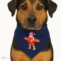 Surfing Santa For Hawaiian Surf Christmas USA-Made Doggie Bandana thumb 1