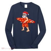 Surfing Santa For Hawaiian Surf Christmas Long Sleeve Shirt thumb 0