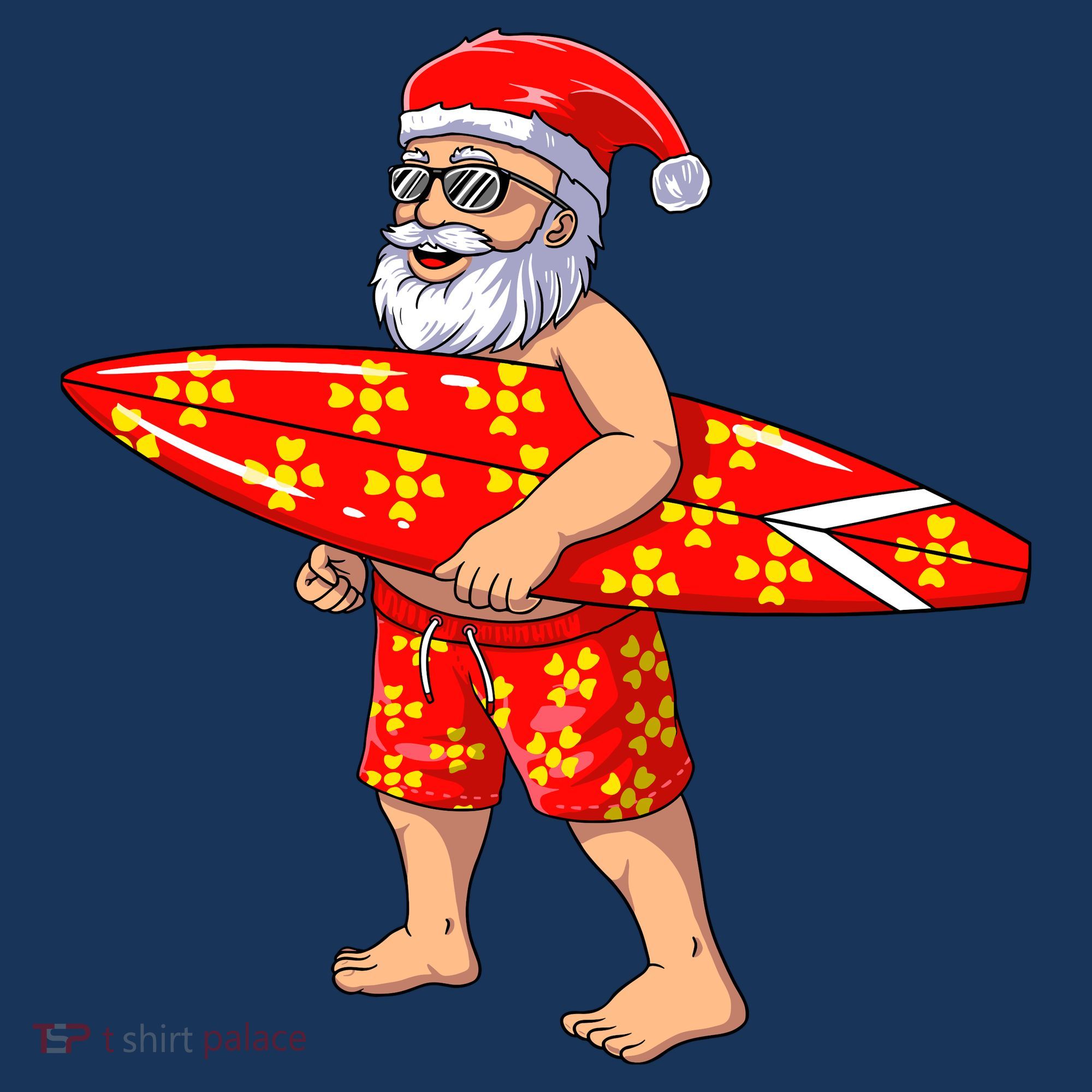 Surfing Santa For Hawaiian Surf Christmas Long Sleeve Shirt