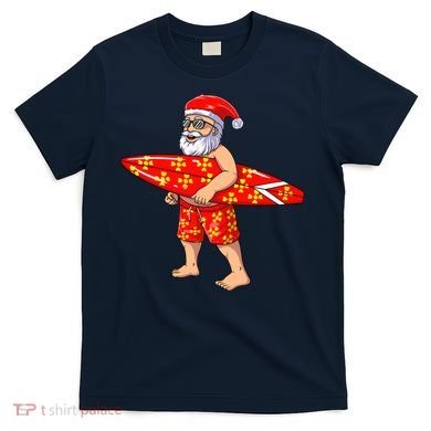 Surfing Santa For Hawaiian Surf Christmas T-Shirt