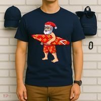 Surfing Santa For Hawaiian Surf Christmas T-Shirt thumb 6