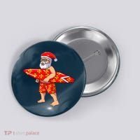 Surfing Santa For Hawaiian Surf Christmas Button thumb 0