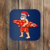 Surfing Santa For Hawaiian Surf Christmas Coaster thumb 0