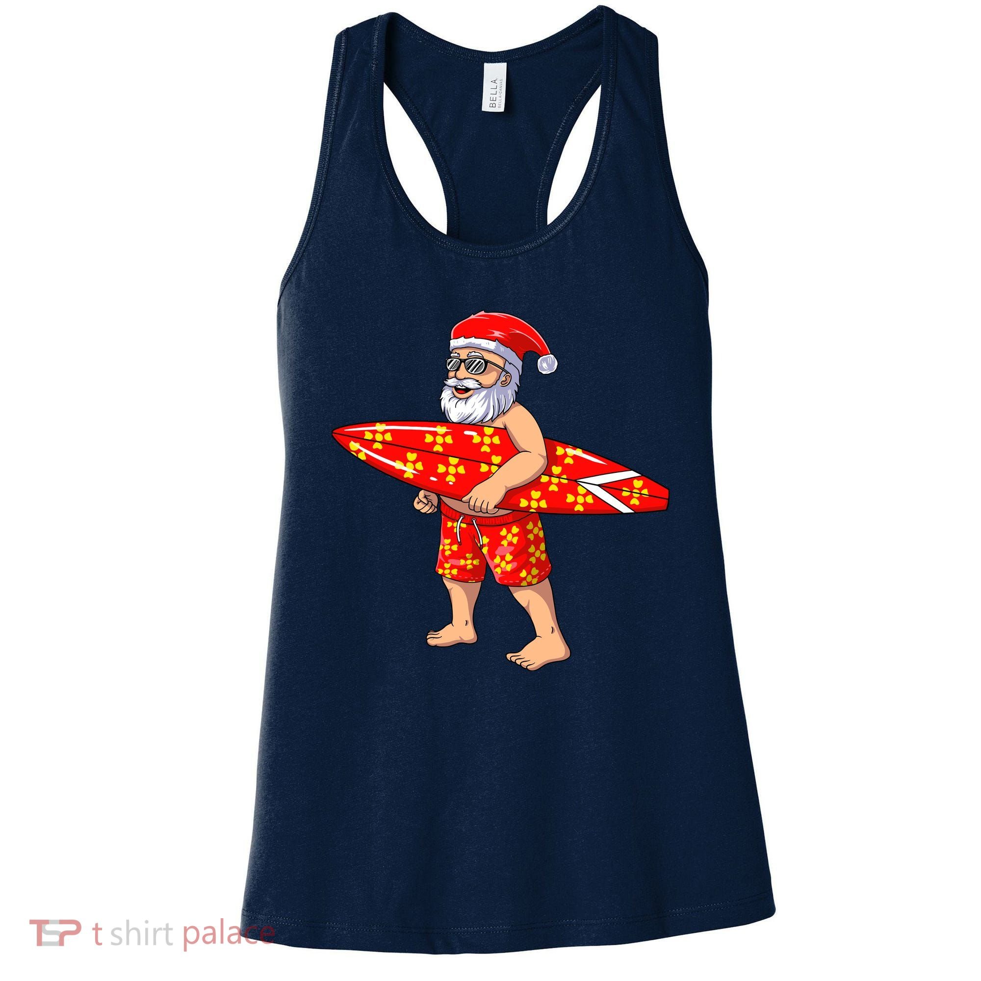 Surfing Santa For Hawaiian Surf Christmas Women's Tank Top
