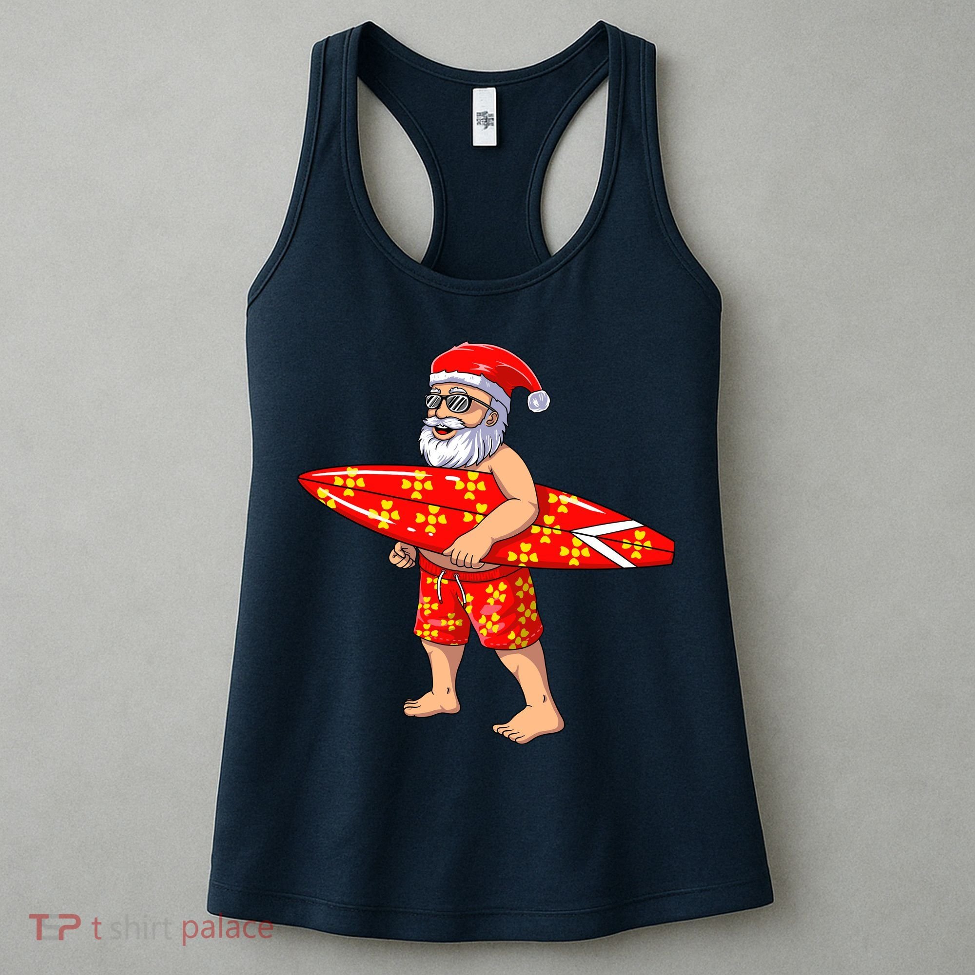 Surfing Santa For Hawaiian Surf Christmas Women's Tank Top