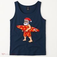 Surfing Santa For Hawaiian Surf Christmas Tank Top thumb 2