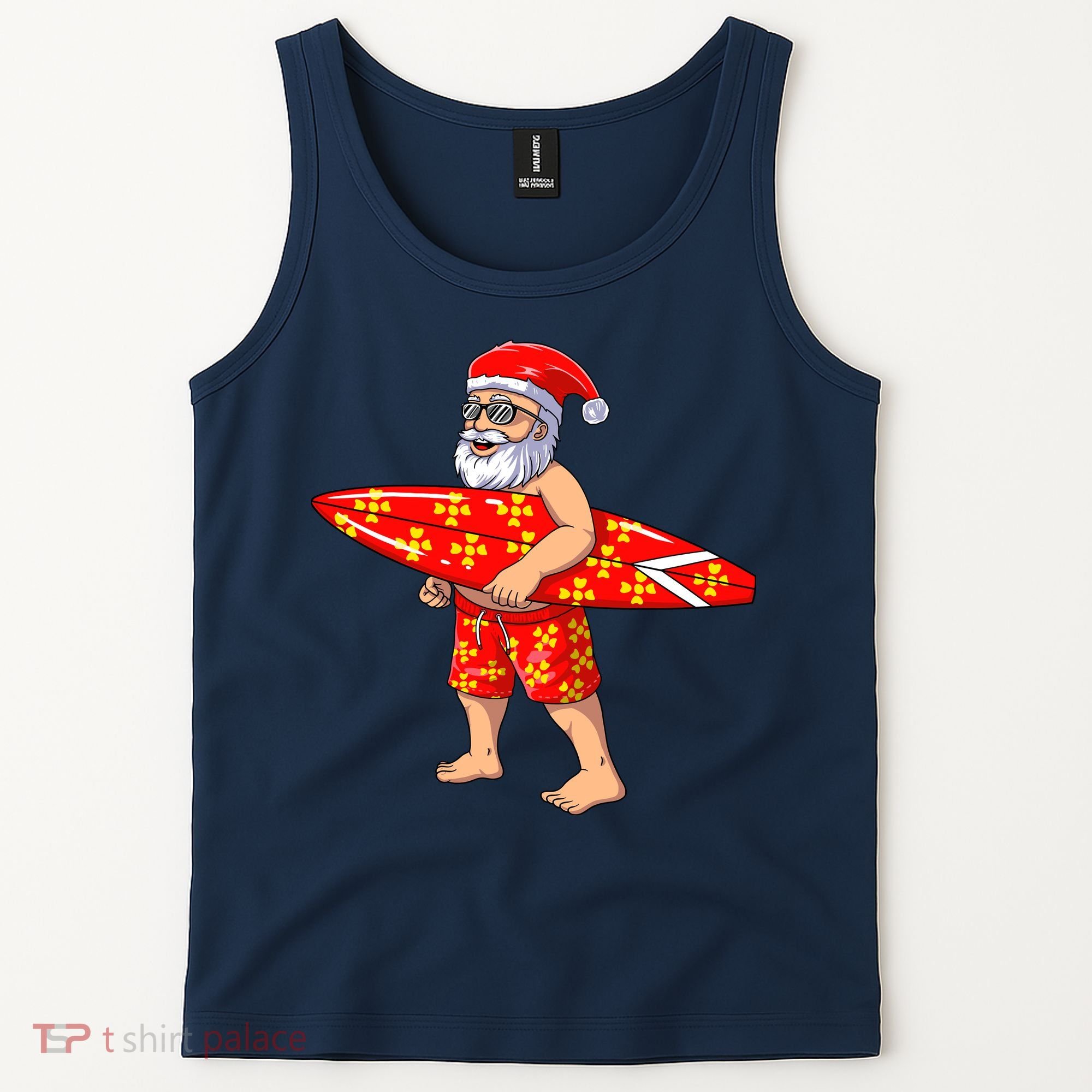 Surfing Santa For Hawaiian Surf Christmas Tank Top