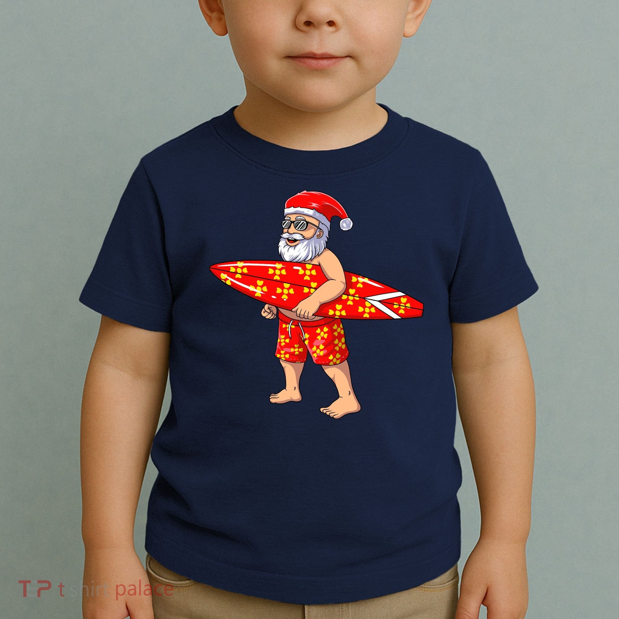 Surfing Santa For Hawaiian Surf Christmas Toddler T-Shirt