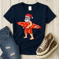 Surfing Santa For Hawaiian Surf Christmas Women's T-Shirt thumb 3