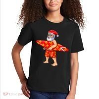 Surfing Santa For Hawaiian Surf Christmas Kids T-Shirt thumb 2