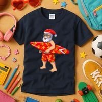 Surfing Santa For Hawaiian Surf Christmas Kids T-Shirt thumb 3