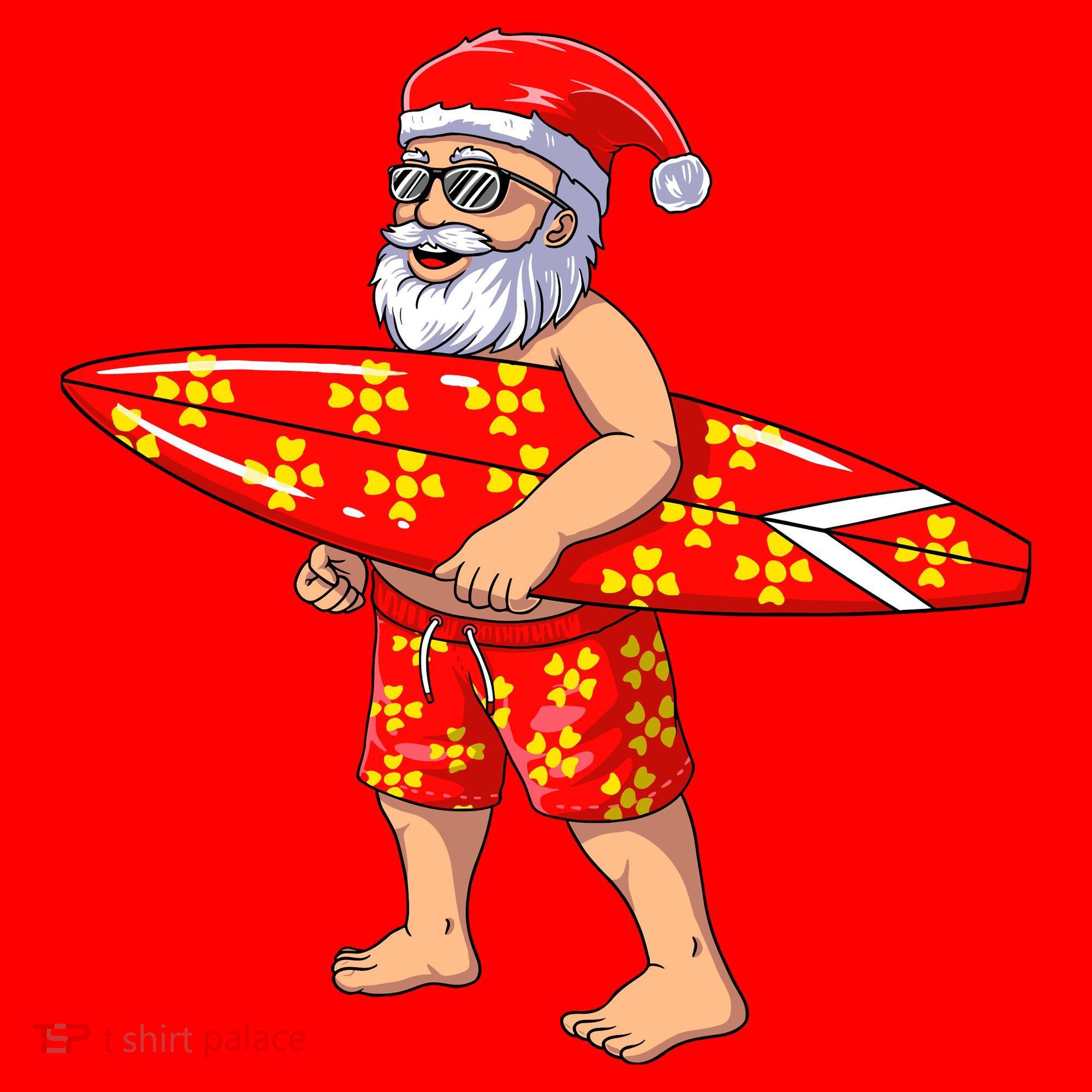 Surfing Santa For Hawaiian Surf Christmas Santa Hat