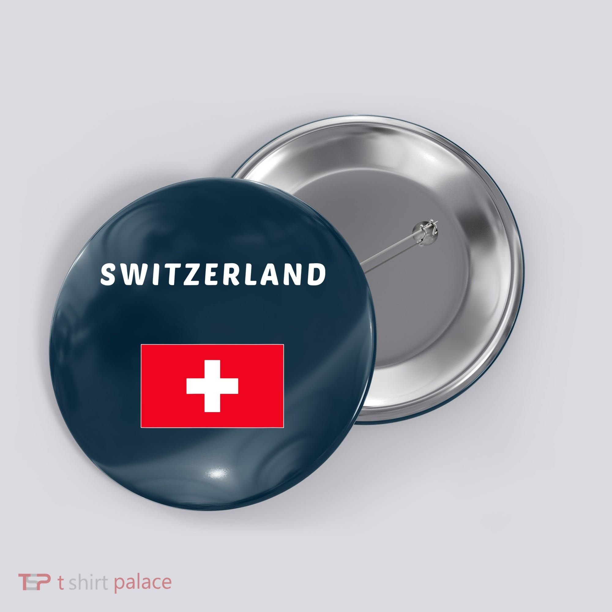 Switzerland Swiss Flag Button