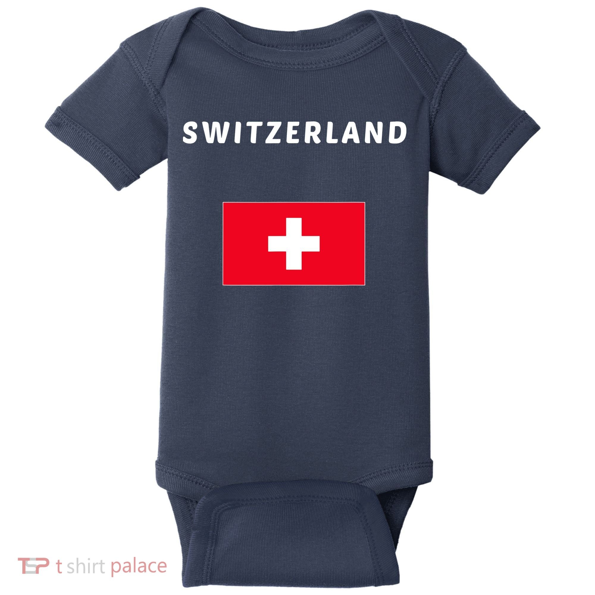 Switzerland Swiss Flag Baby Bodysuit