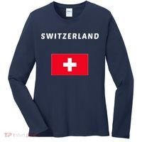 Switzerland Swiss Flag Women's Long Sleeve Shirt thumb 0