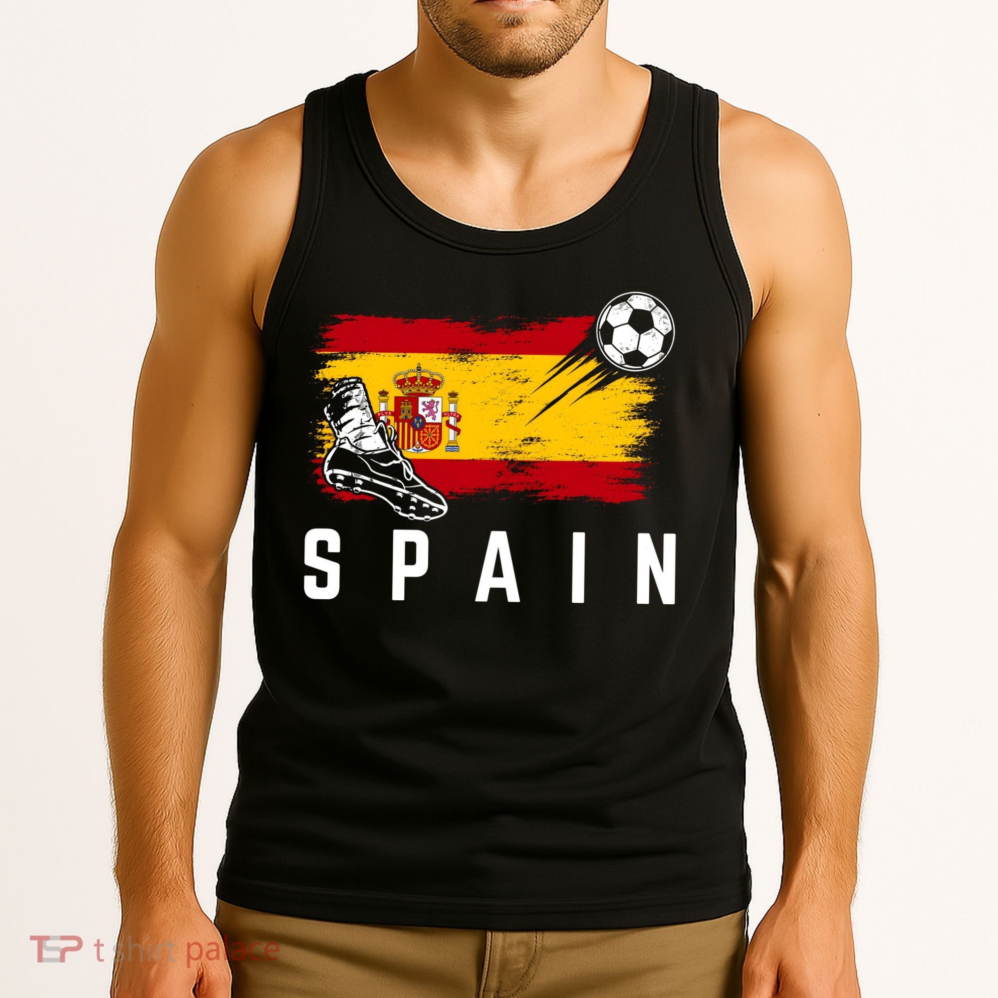 Spain Soccer Fan Gear Flag Tank Top