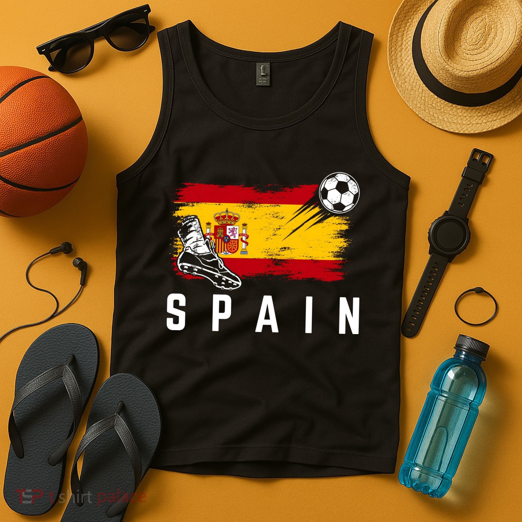 Spain Soccer Fan Gear Flag Tank Top