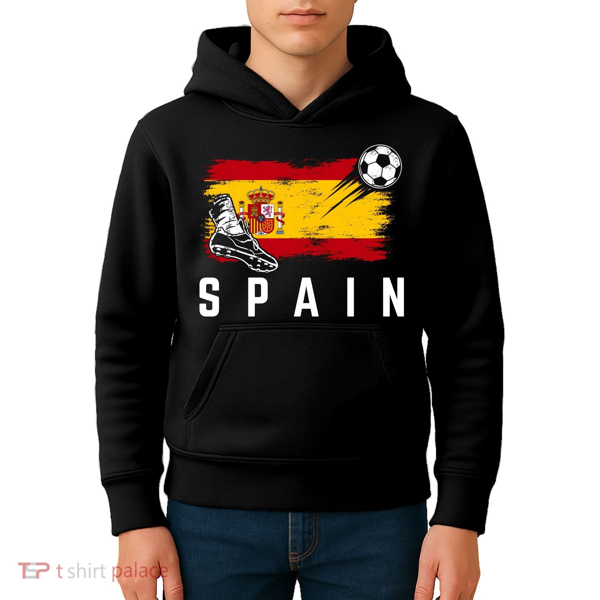 Spain Soccer Fan Gear Flag Kids Hoodie