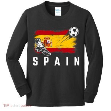 Spain Soccer Fan Gear Flag Kids Long Sleeve Shirt