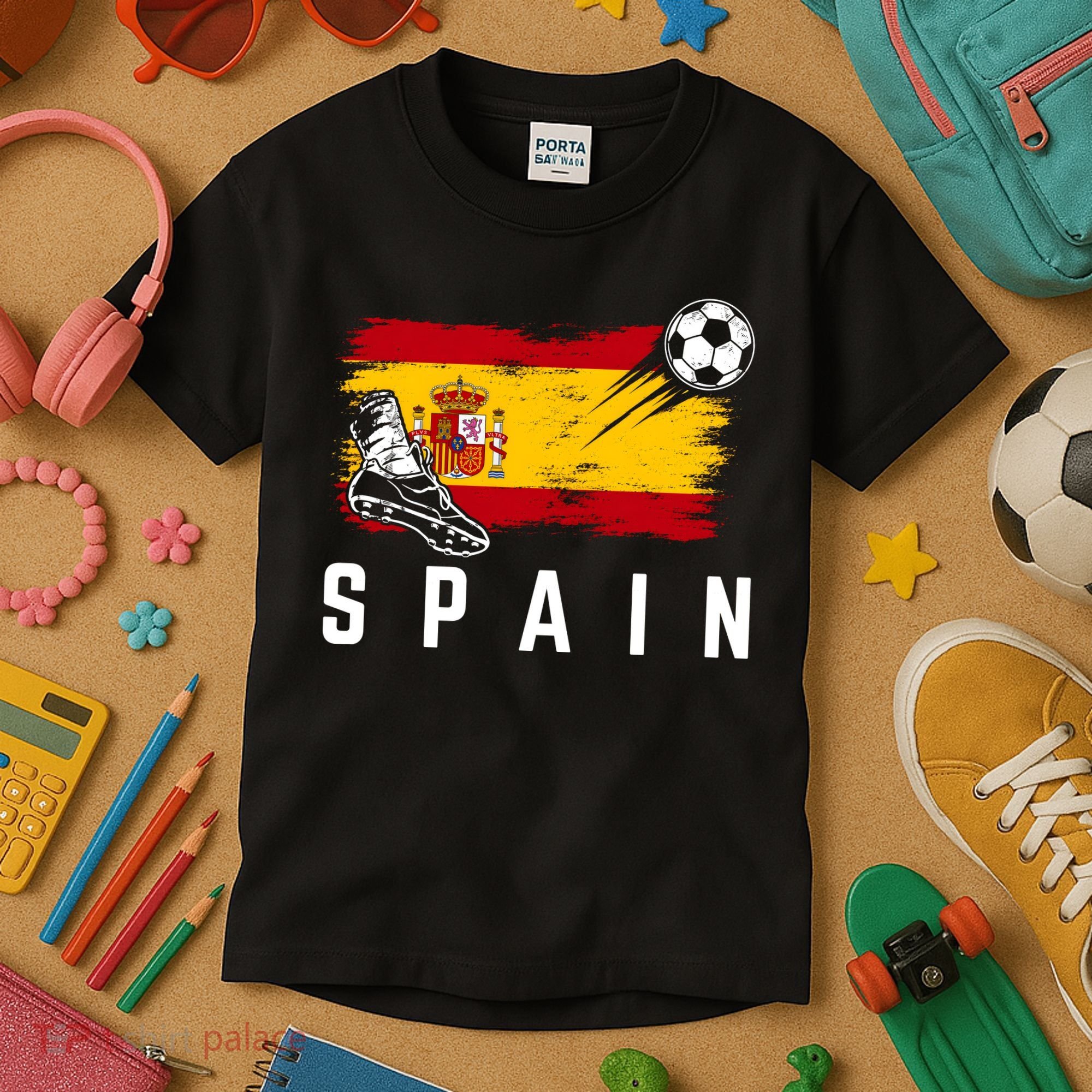 Spain Soccer Fan Gear Flag Kids T-Shirt