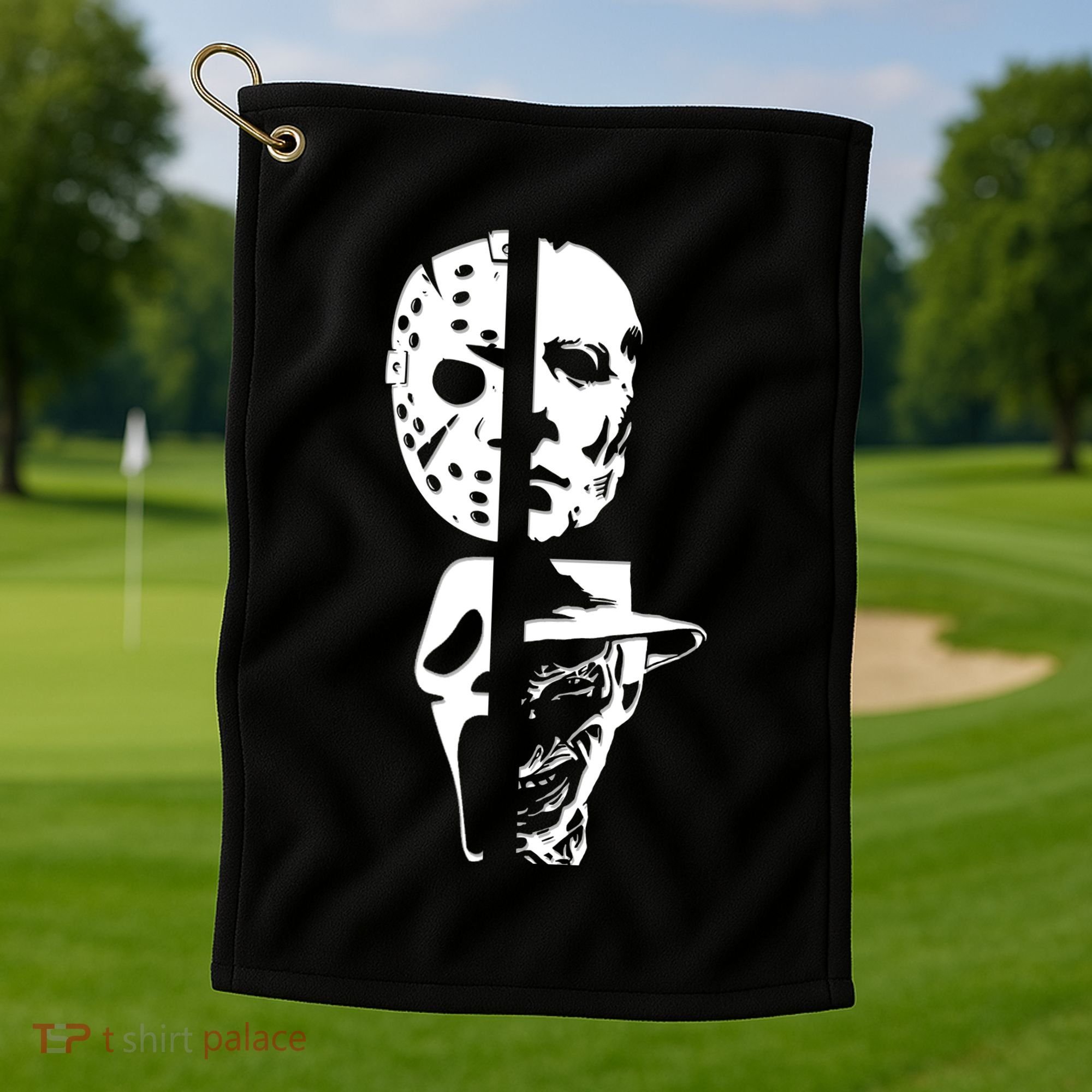 Supervillain Scary Faces Halloween Golf Towel