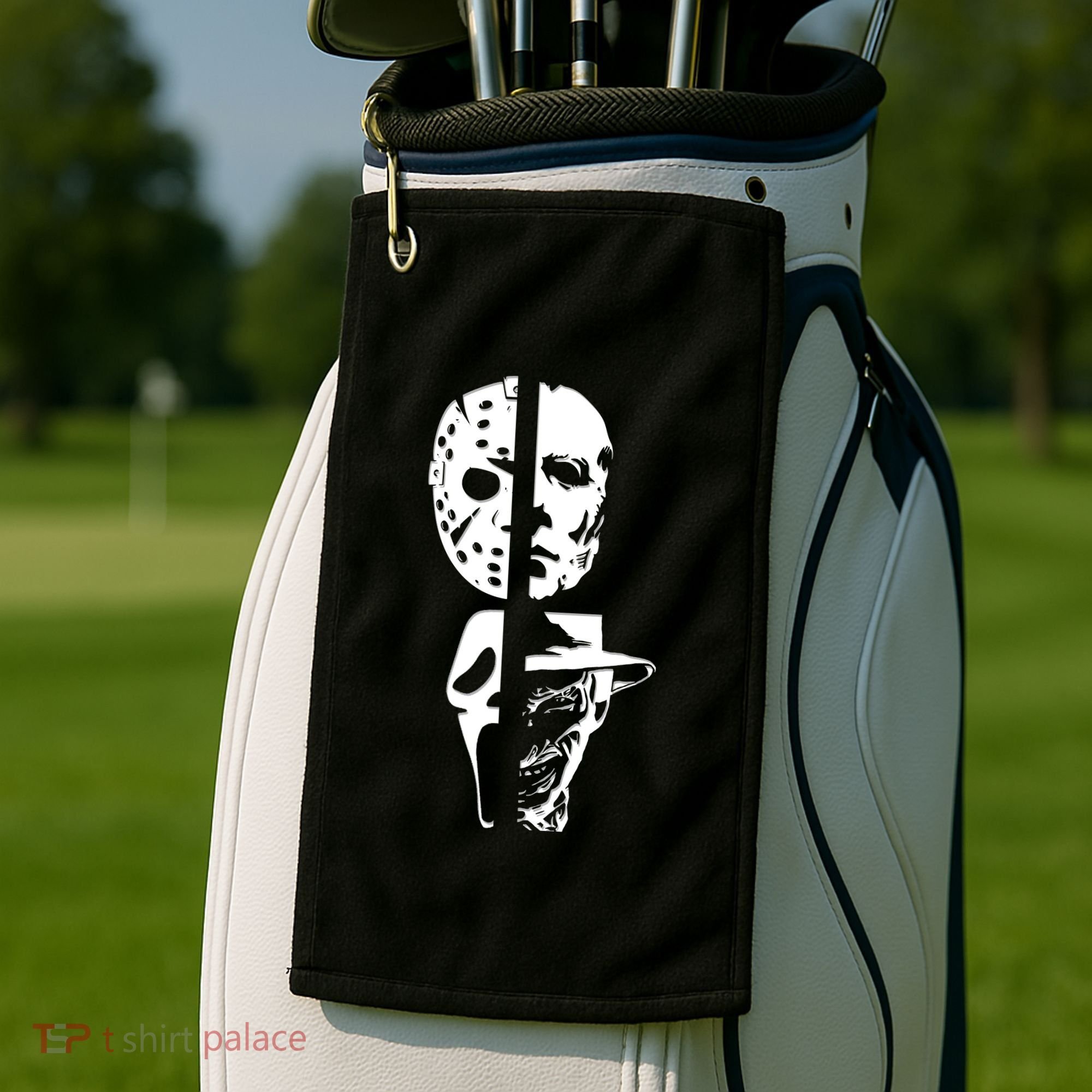 Supervillain Scary Faces Halloween Golf Towel