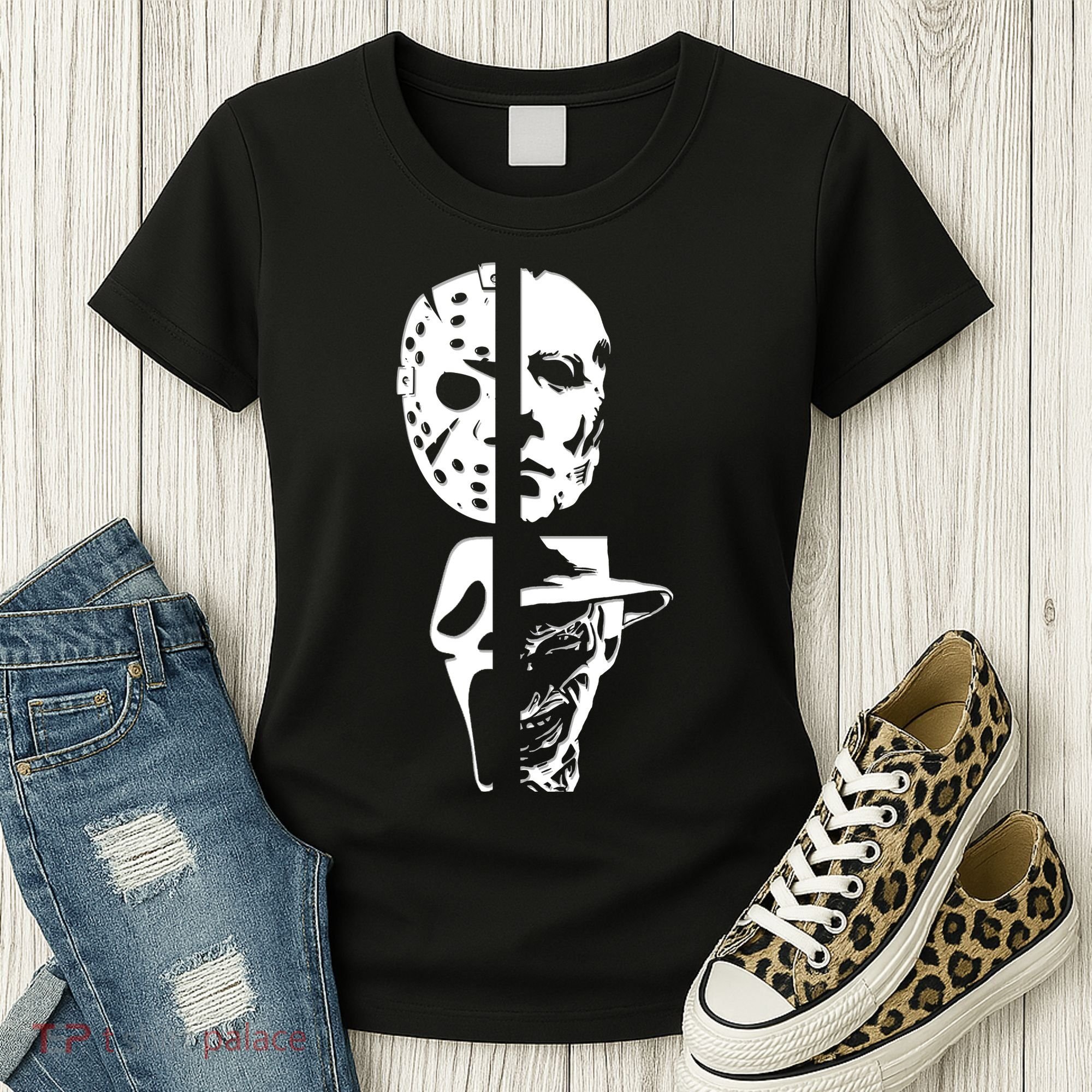 Supervillain Scary Faces Halloween Women's T-Shirt