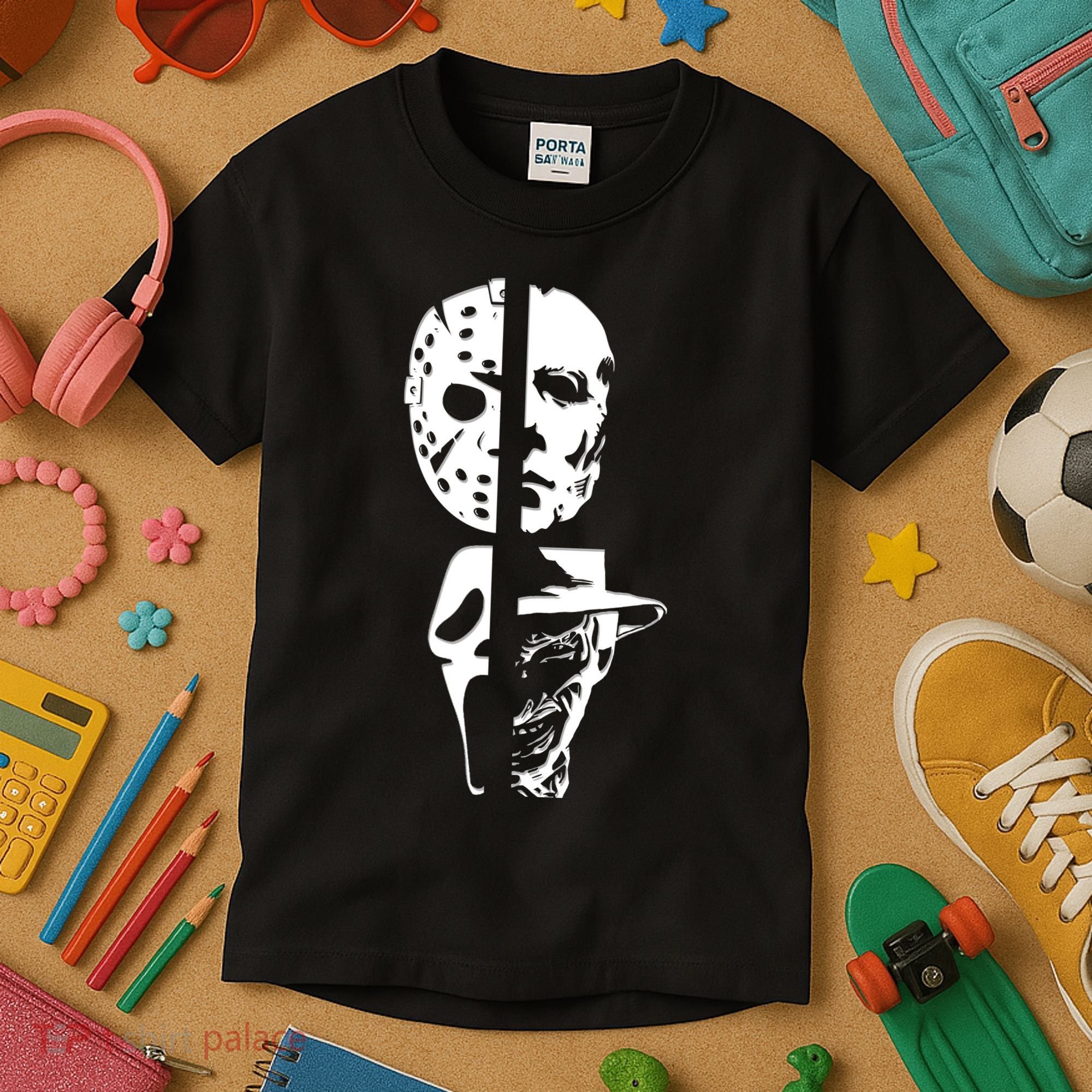 Supervillain Scary Faces Halloween Kids T-Shirt