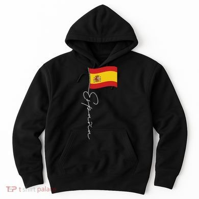 Spain Signature Flag Pole White Patriotic Spanish Flag Hoodie