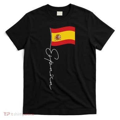 Spain Signature Flag Pole White Patriotic Spanish Flag T-Shirt