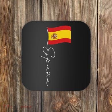 Spain Signature Flag Pole White Patriotic Spanish Flag Coaster