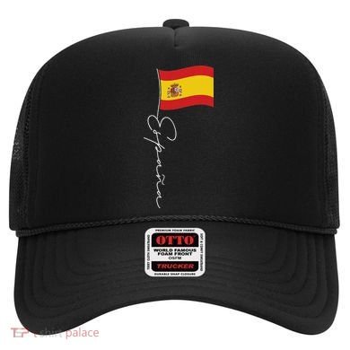 Spain Signature Flag Pole White Patriotic Spanish Flag Hat