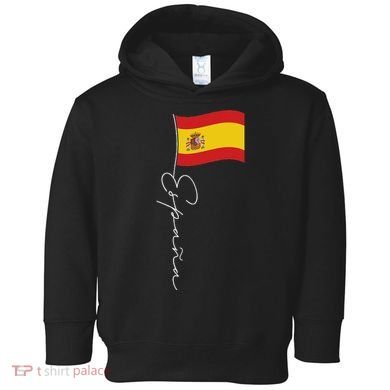 Spain Signature Flag Pole White Patriotic Spanish Flag Toddler Hoodie